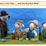 Three LittlePigs and the Big Bad Wolf Knitted Toys